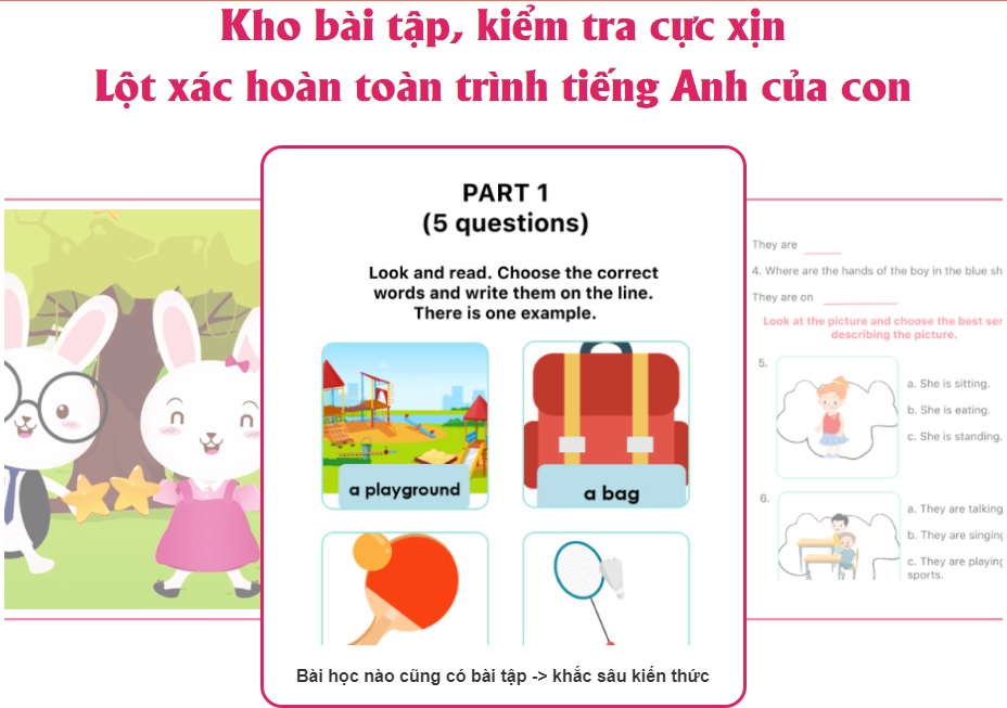 Kyna English online cho bé từ 3-15 tuổi: các bài test